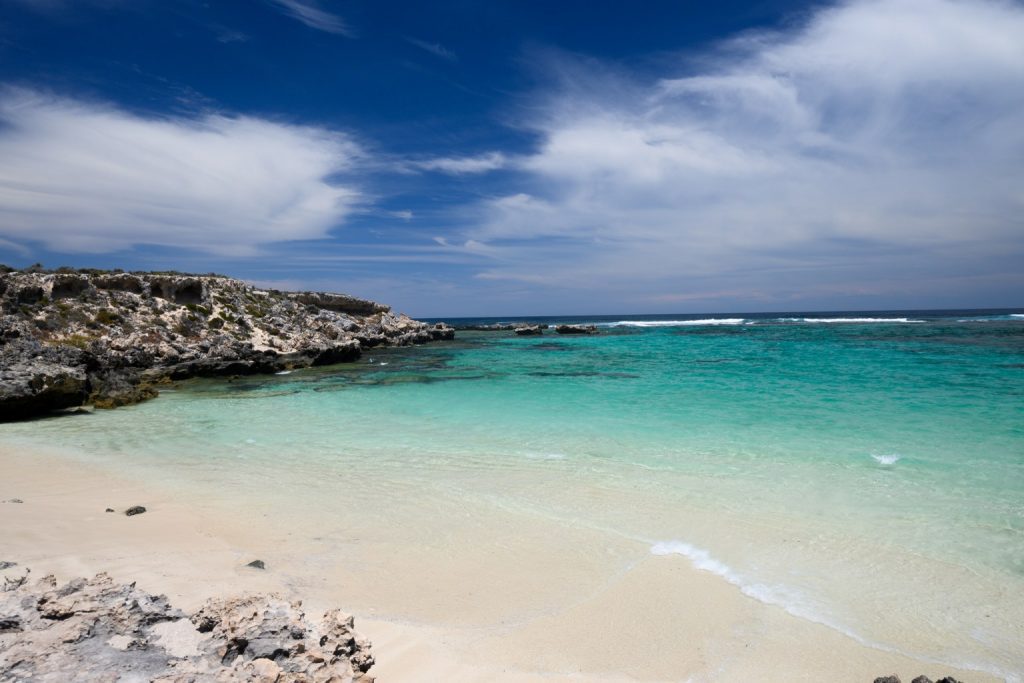 Little Salmon Bay Australia Rottnest Island Blue water white sand beach