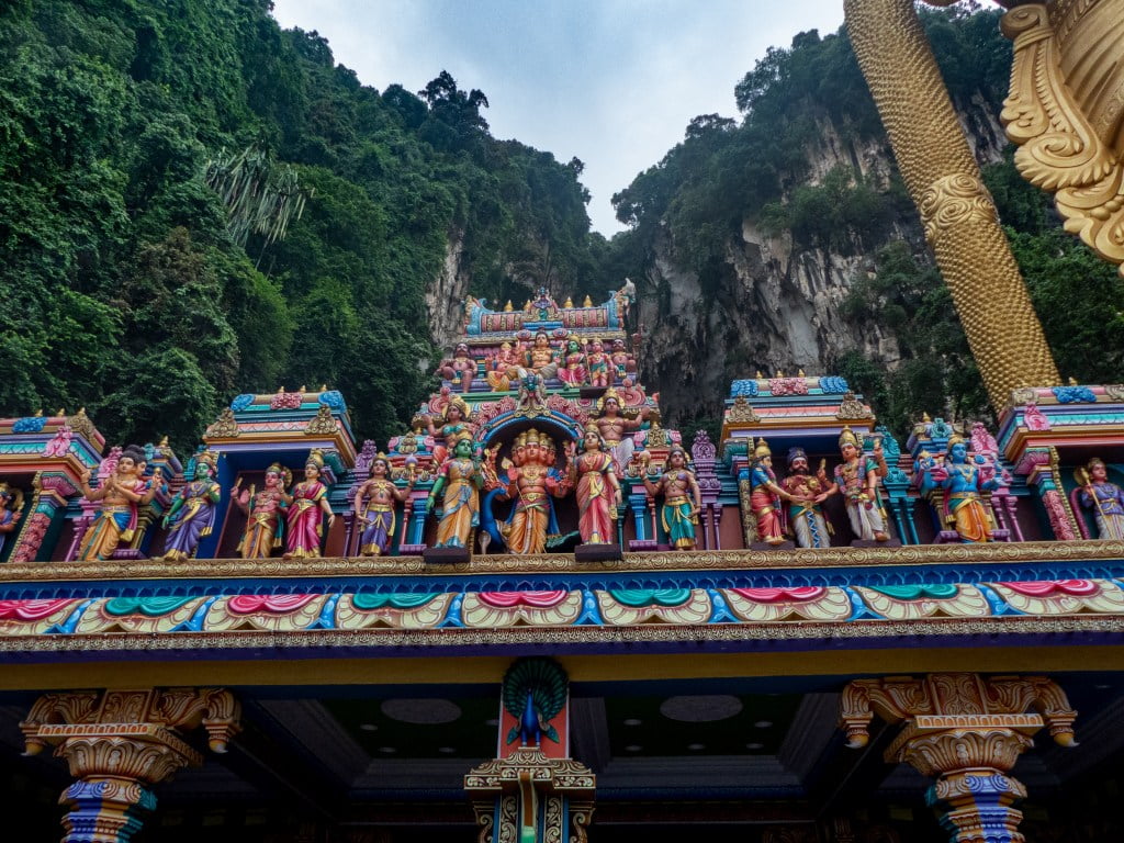 Batu caves colorful temple jungle hindu