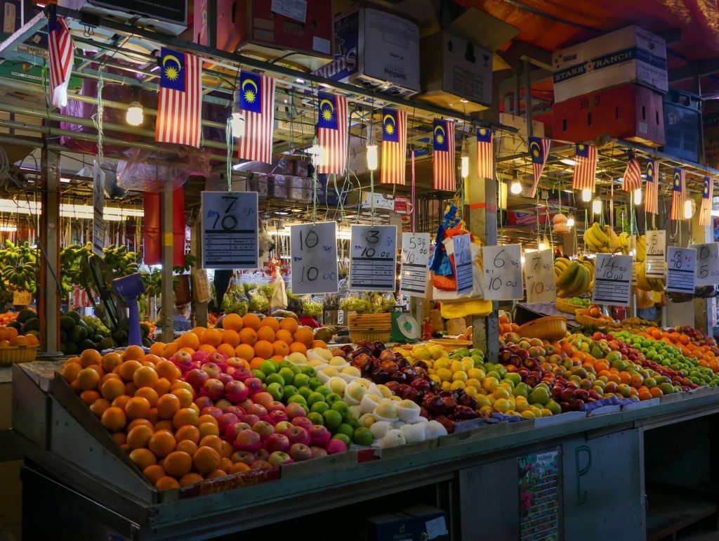 chow kit market KL colorful fruit and vegetables