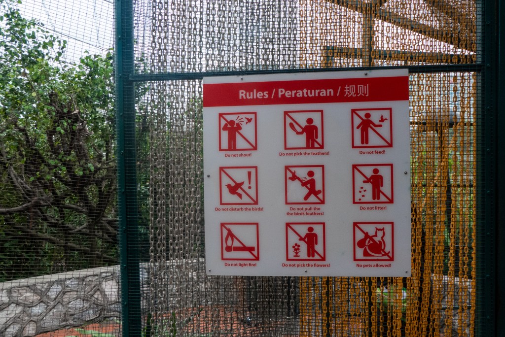 KL bird park rules regulations