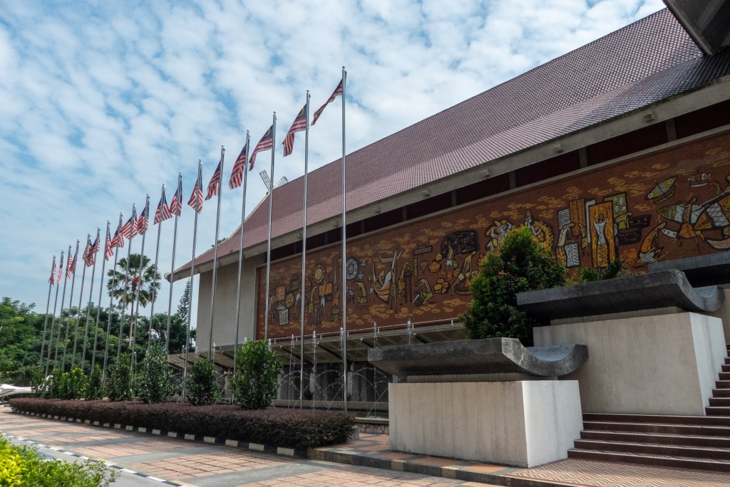 KL national museum blue sky and flags