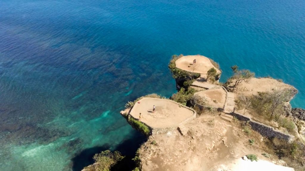 balangan beach lookout point drone shot