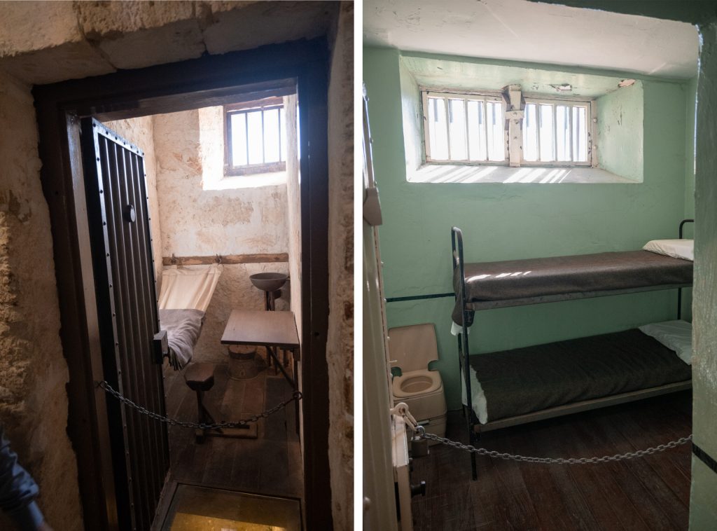 prison cell bunk bed toilet small room Fremantle 