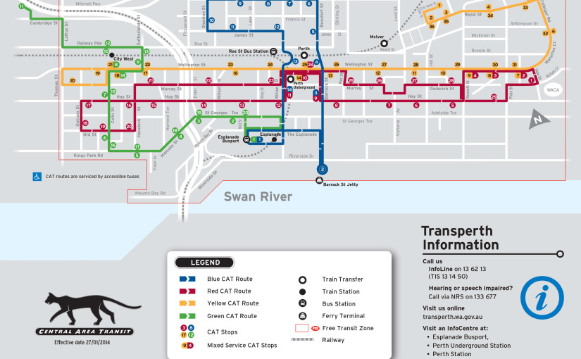 Red Cat Route Map How To Get Around Perth – Public Transport Guide - Guide Your Travel