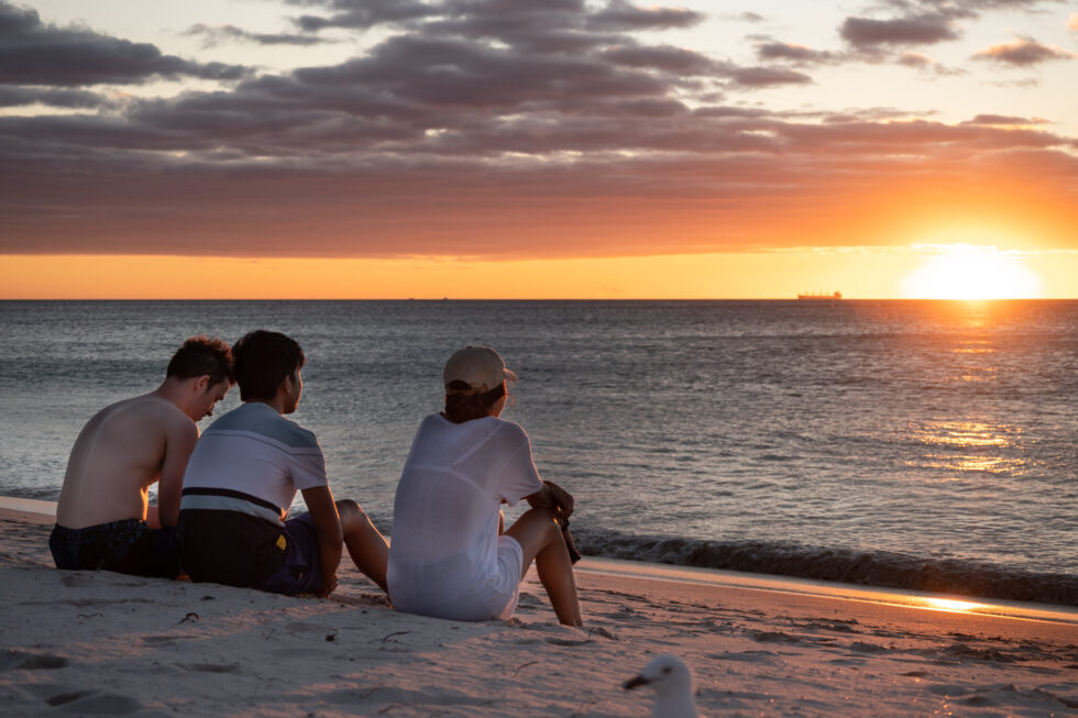 locals perth beach Australia sunset
