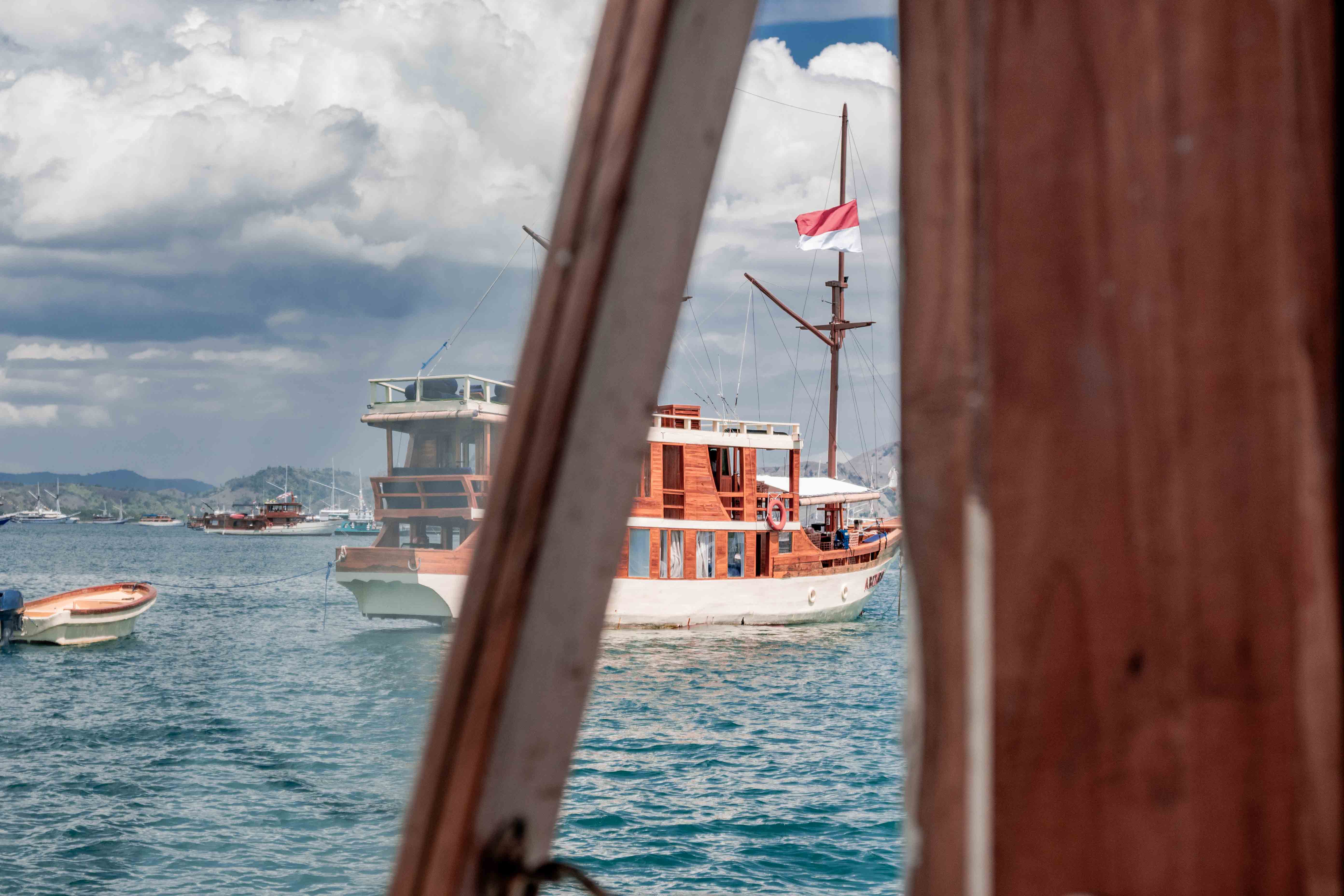 Phinisi boat traditional Indonesia Labuan Bajo harbour