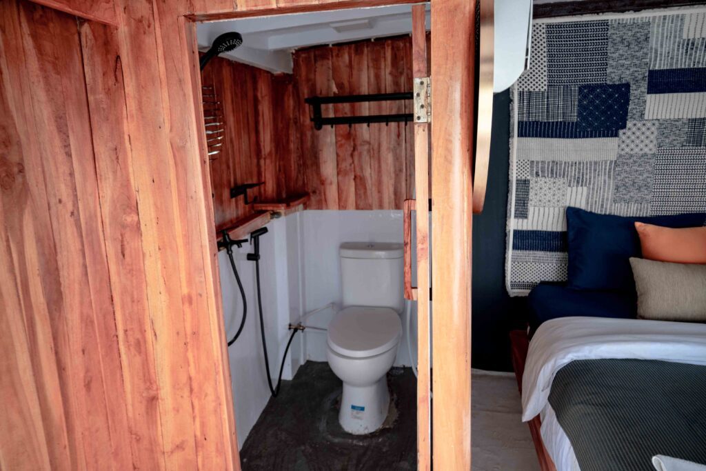 Master bathroom cabin liveaboard shower toilette 