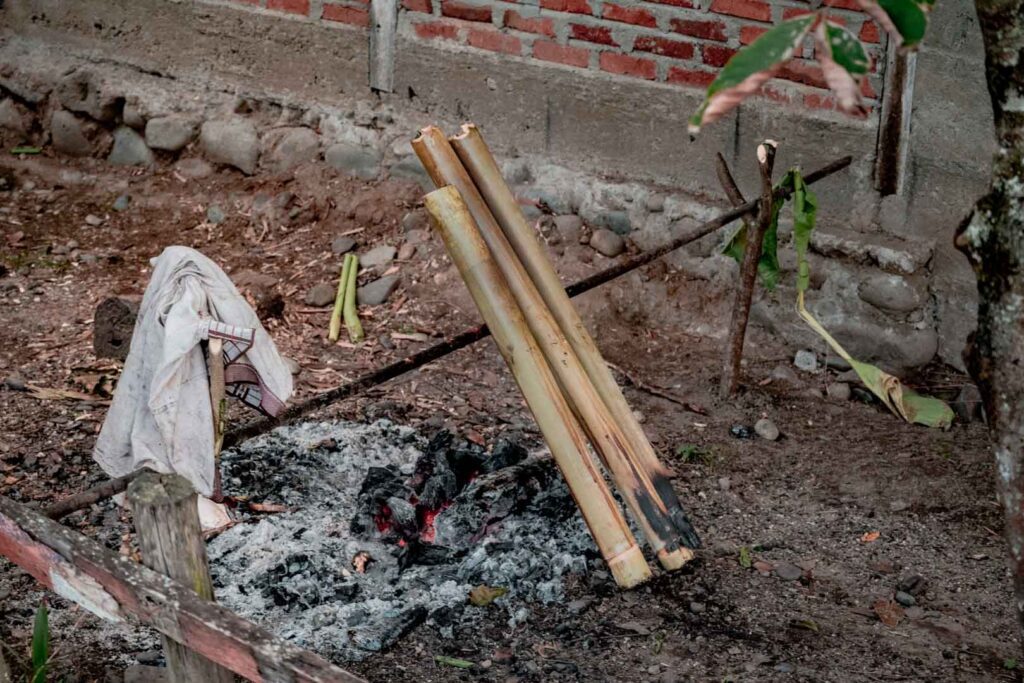 traditionall Bamboo rice open fire central Sulawesi cuisine