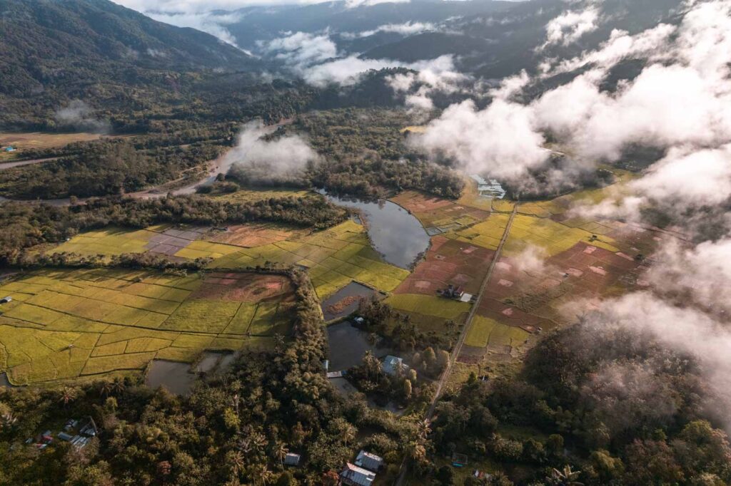 Central Sulawesi travel nature farming rice fields clouds bada valley