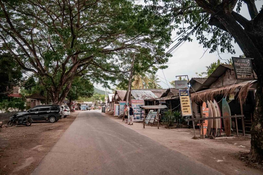 Street Kuta Lombok walking sidewalk