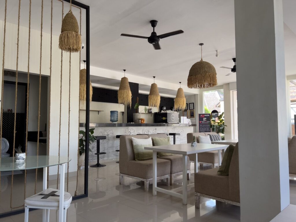 cafe bali umalas coworking white furniture