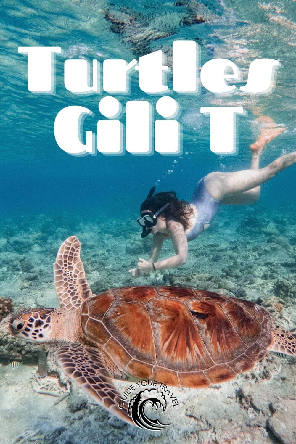 swim with turtles at the beach gili t snorkel girl