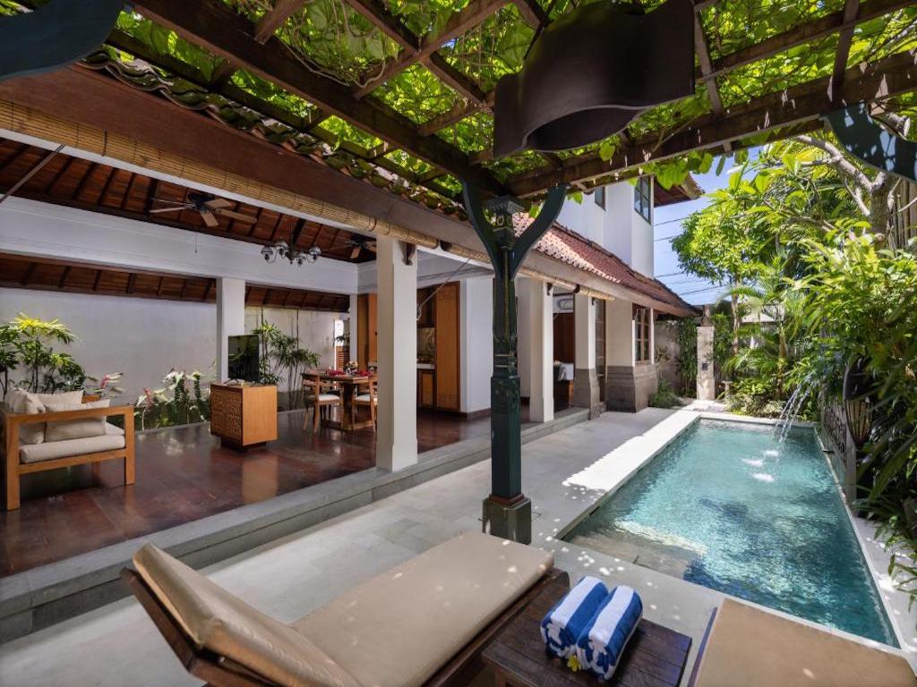 villa with private pool,sunloungers and outdoor living room at Alantara Sanur 