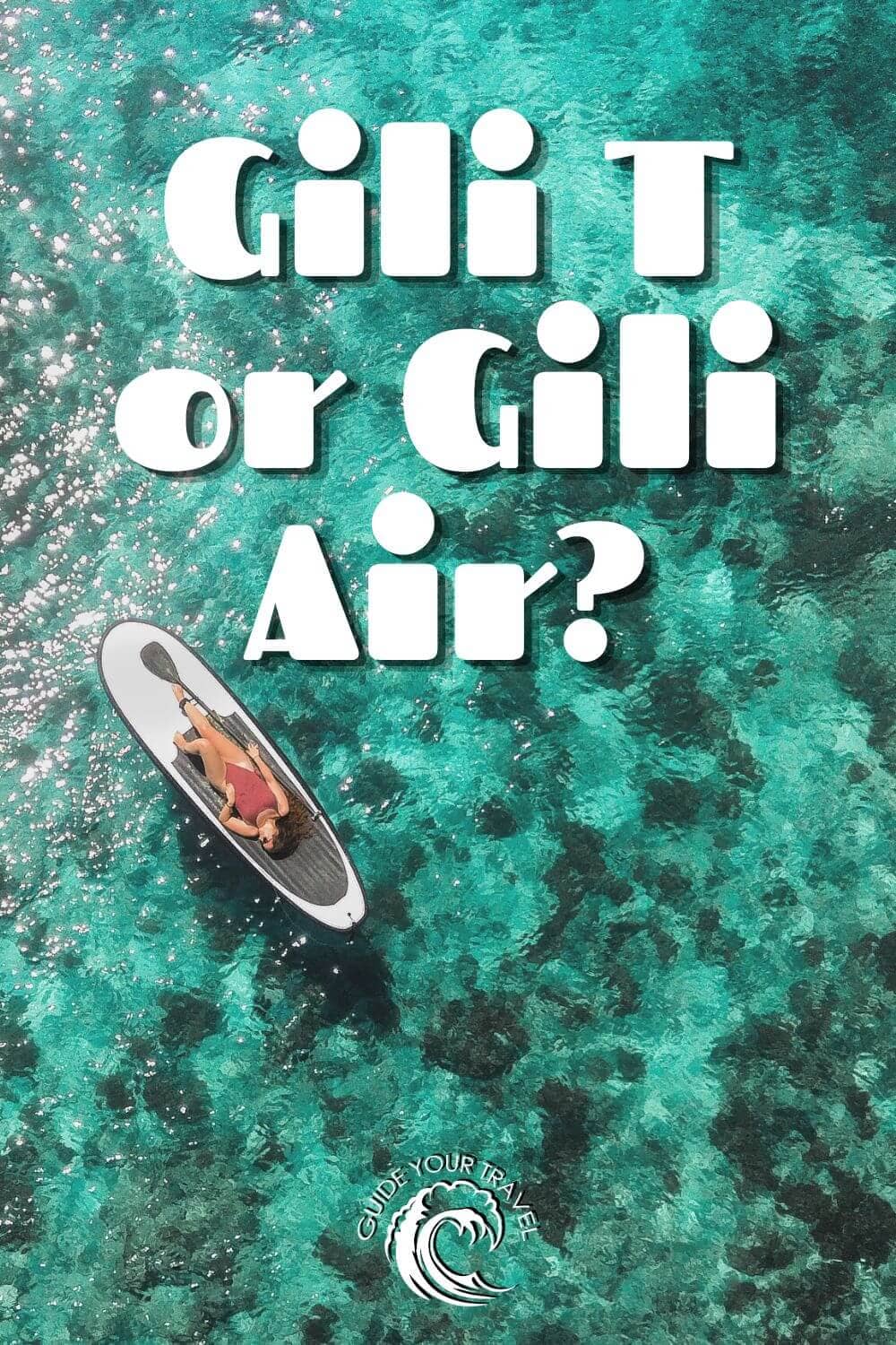 gili trawangan or gili air drone shot stand up oaddle board