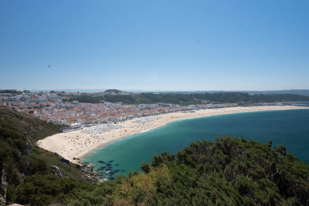 nazare portugal ocean beach view