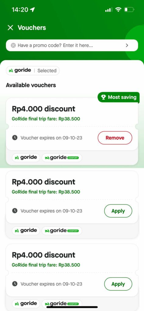 gojek grab discounts in bali gofood