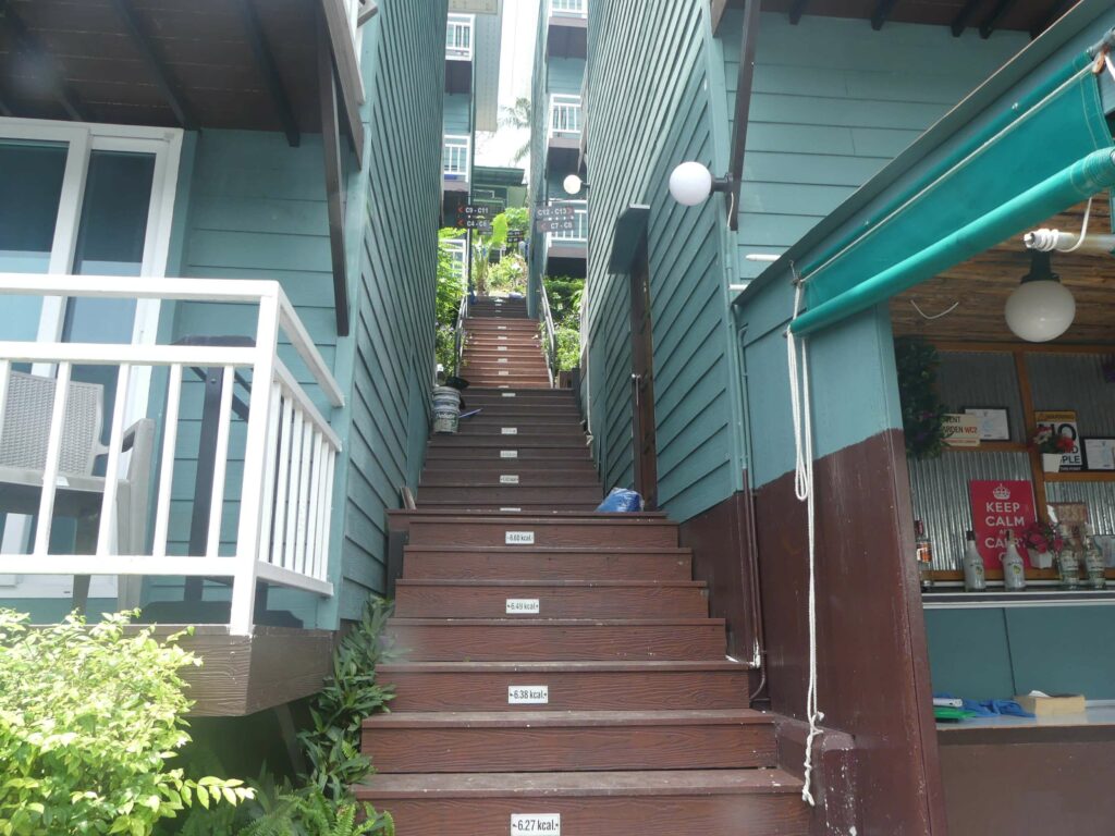 steep stairs in koh phi phi  at hotel