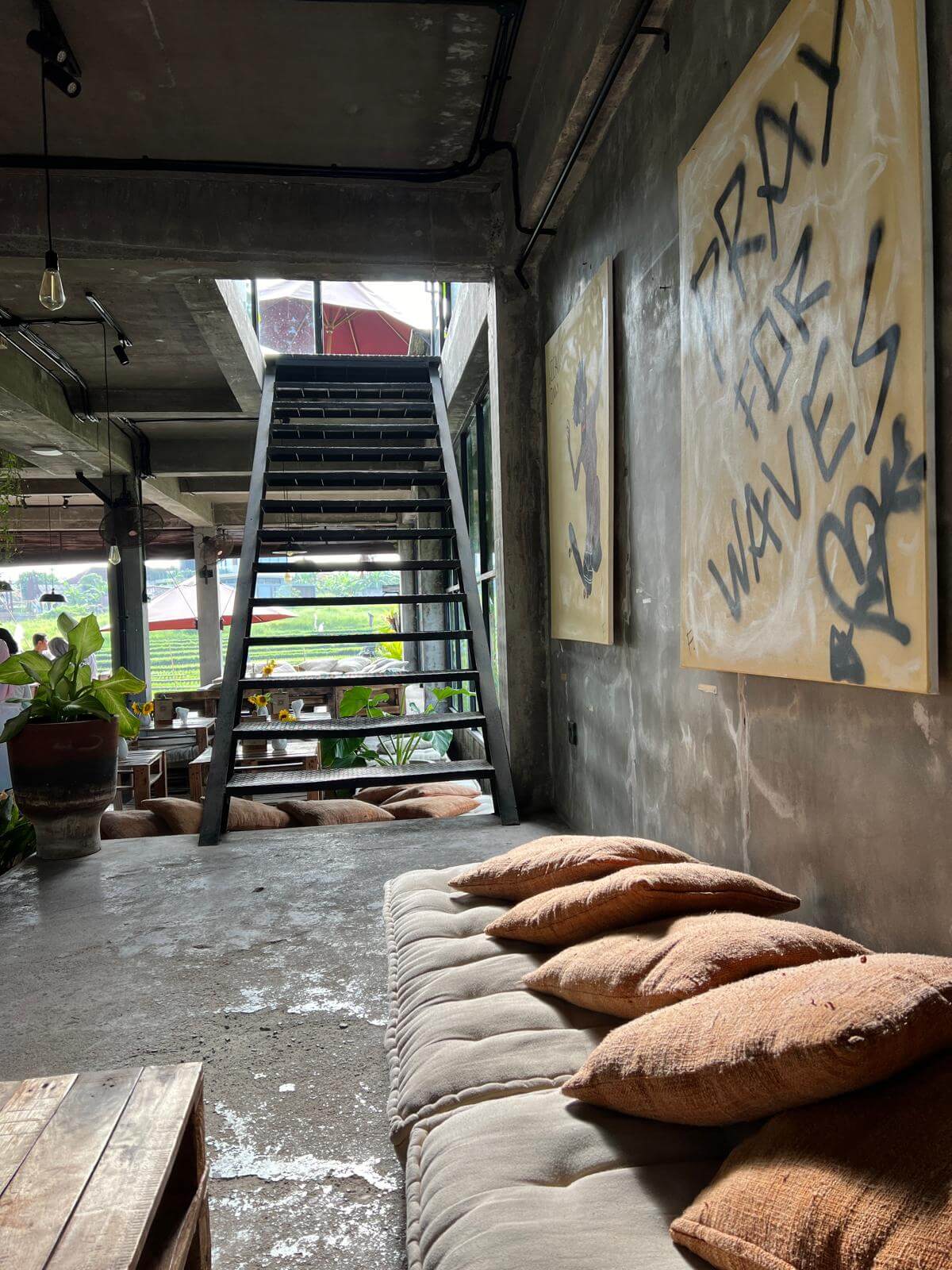 mimpi grocery sofa stairs concrete art