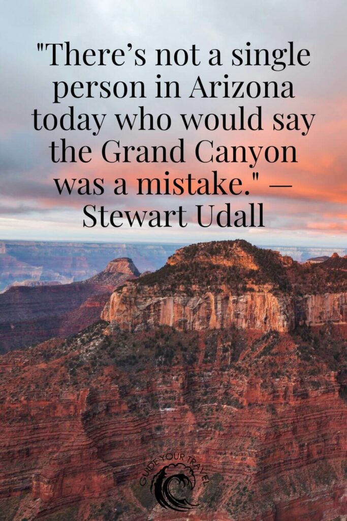 sunset at the Grand Canyon with instagram quotes and captions about Arizona