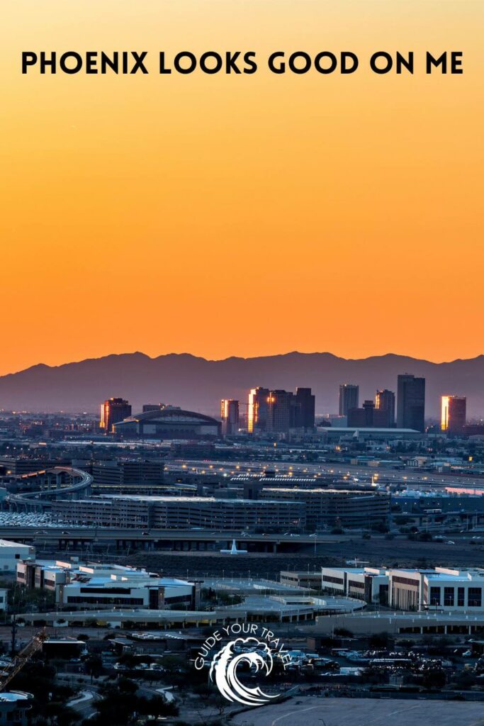 sunset overlooking the city of Phoenix 