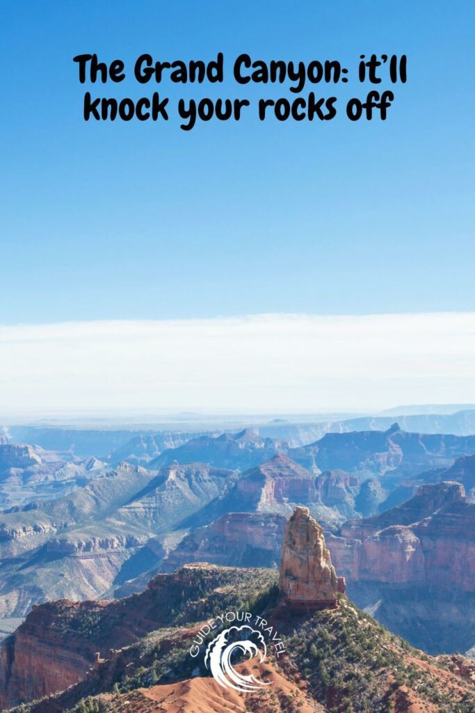 view of the Grand Canyon with a quote for instagram captions