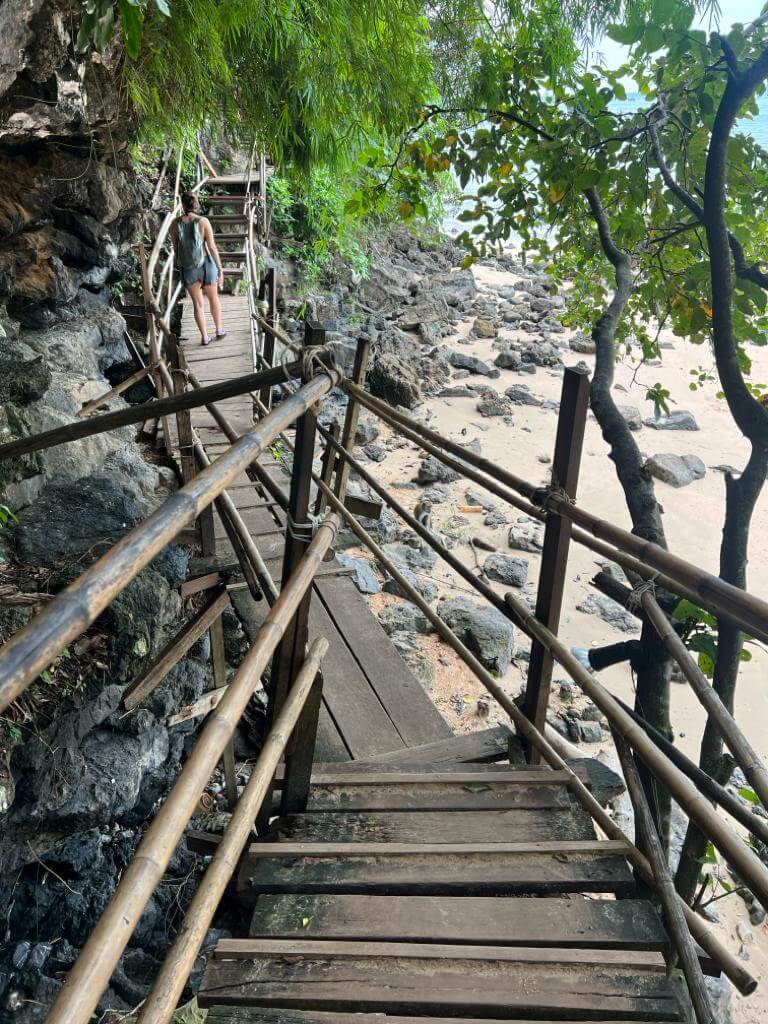 monkey trail krabi ao nang hike wooden walkway