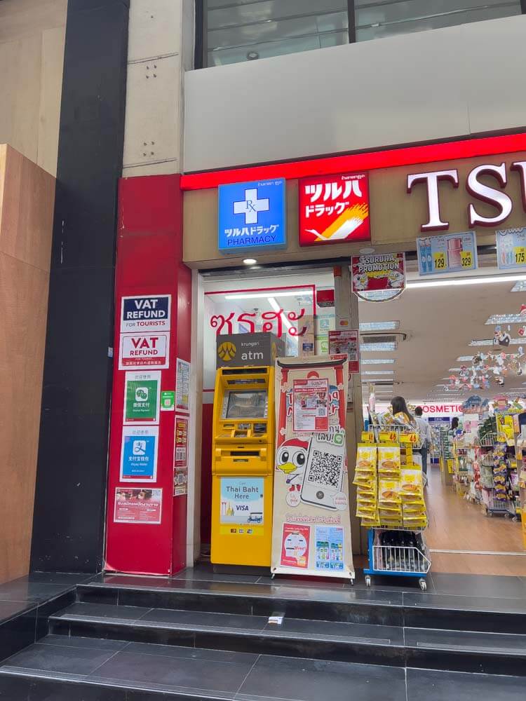 atms in thailand in front of shop