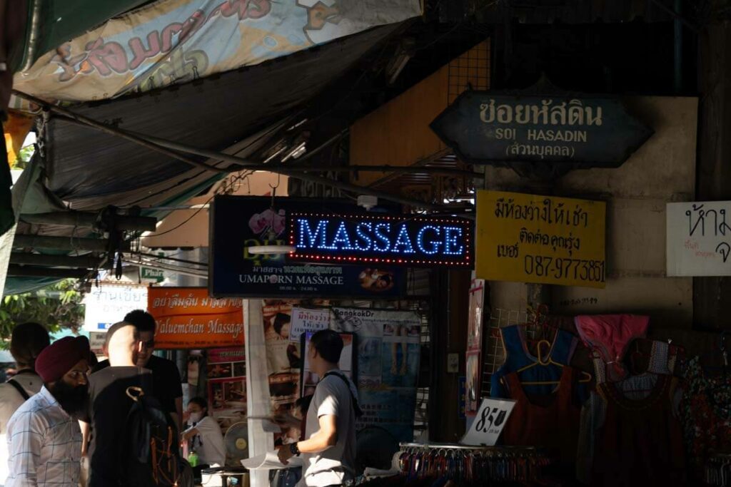 massage bangkok sign neon