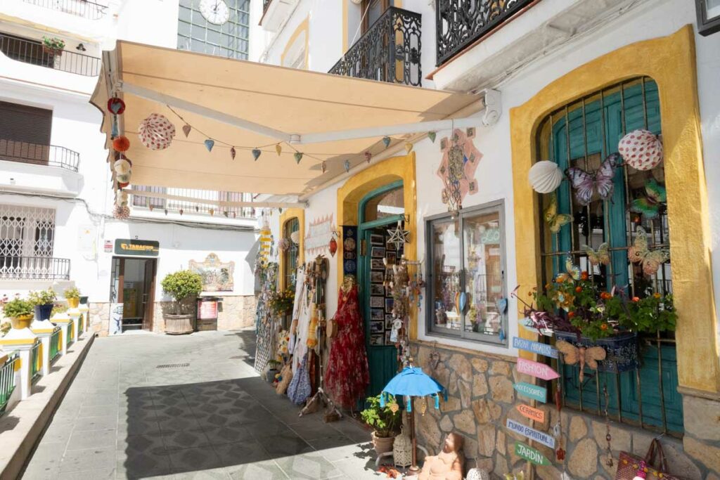 souvenir shop in white village in spain