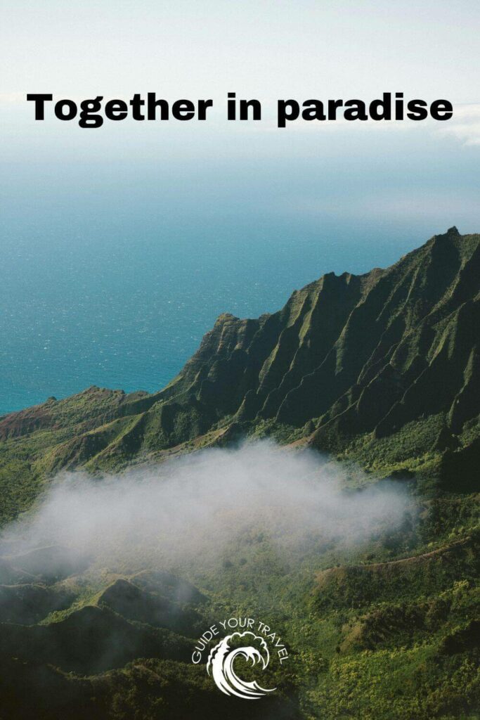 hawaii mountains blue ocean cloud