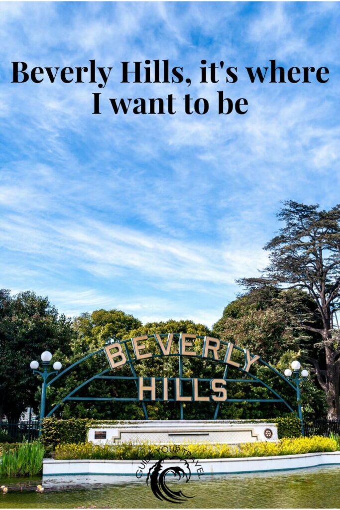 Beverly Hills sign under a blue sky. Los Angeles Instagram captions and quotes