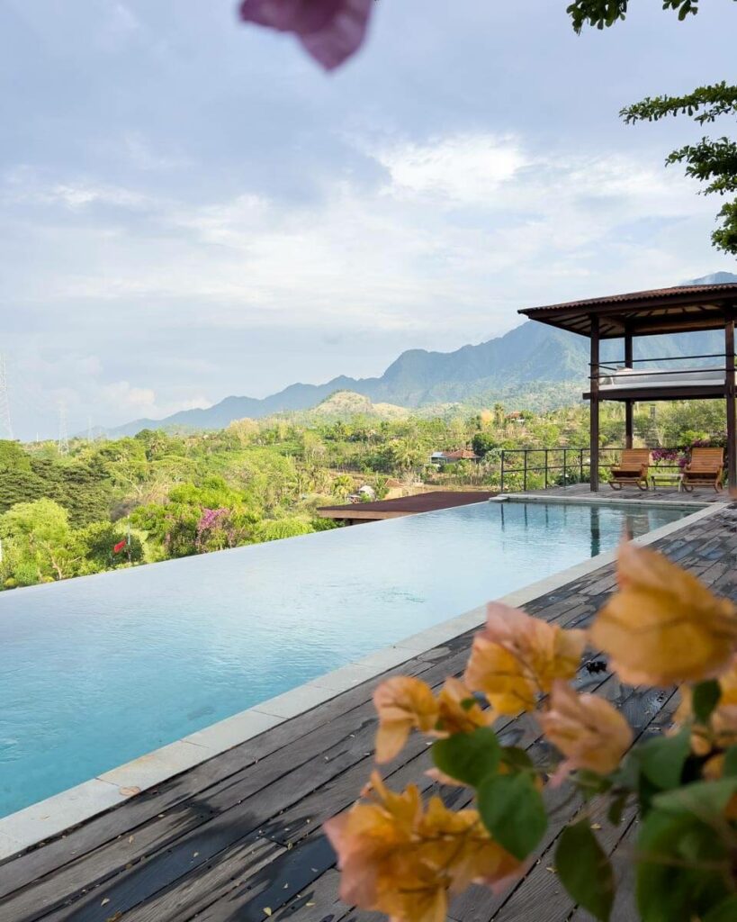 villa jahe flowers infinity pool mountain view