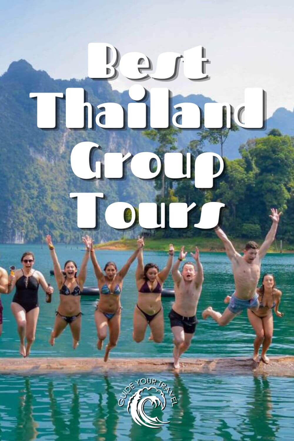 best group tours of thailand for backpackers jumping off the dock in khao sok