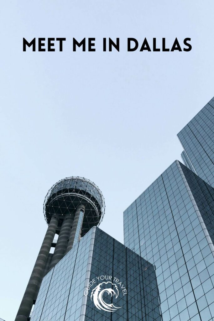 Modern glass buildings against a clear sky. Dallas Instagram captions and quotes