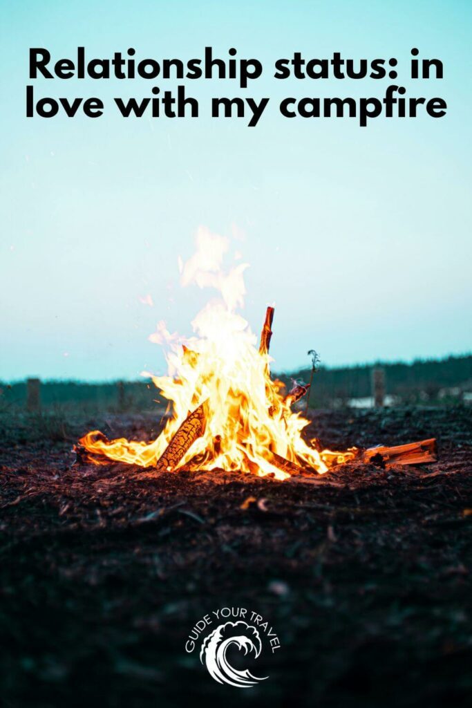 Burning campfire camping instagram captions and quotes.