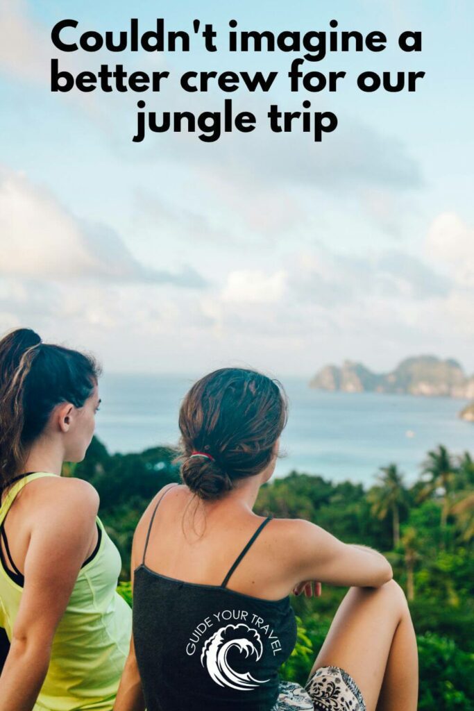 Two friends overlooking a jungle perfect for Jungle Instagram Captions and Quotes