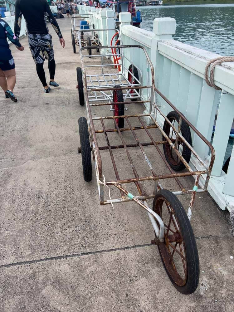 luggage cart koh phi phi on pier