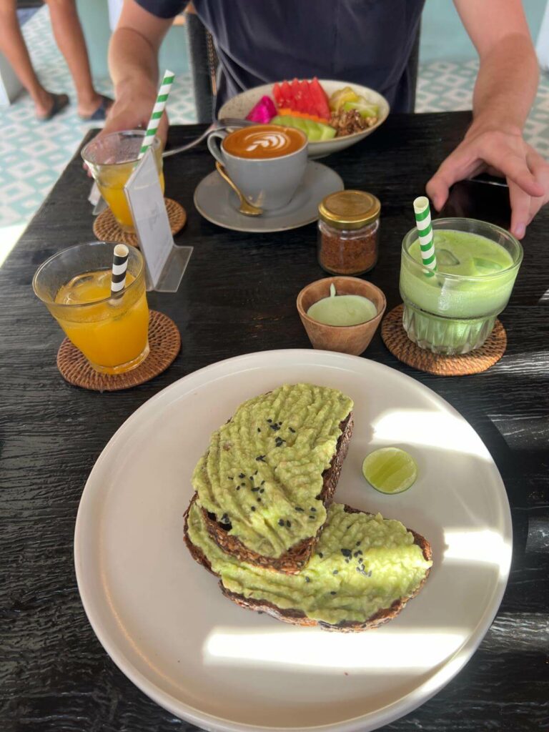 Matcha Cafe avocado toast and matcha latte