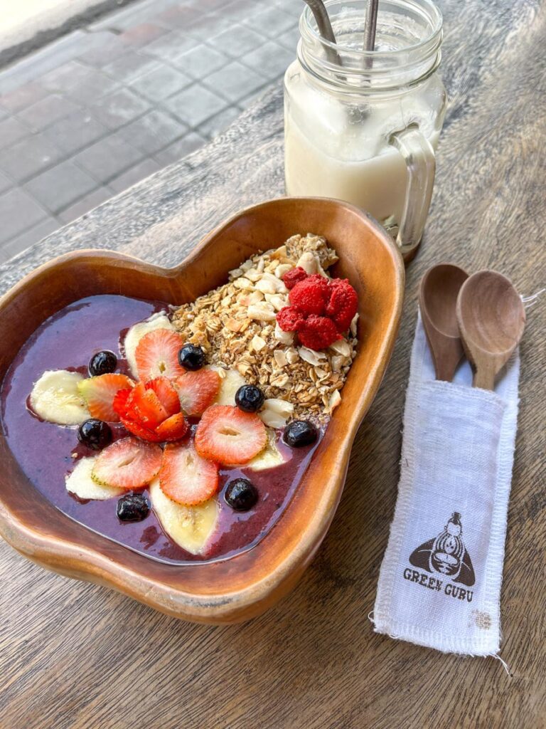 Green Guru Smoothie Bowl with coffee